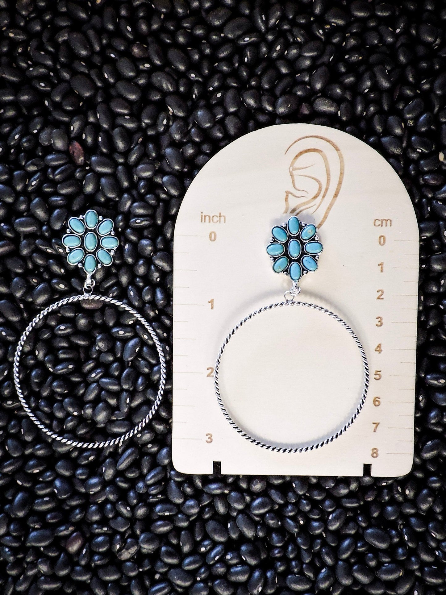 Poppy Stud Dangle Hoop Fashion Earrings