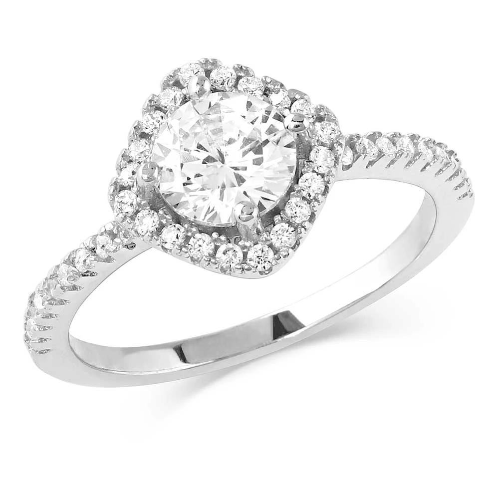 Montana Silversmiths Round Halo Ring Sterling Silver With Brilliant Round Stone And Halo Accent by Wild West Outfitters