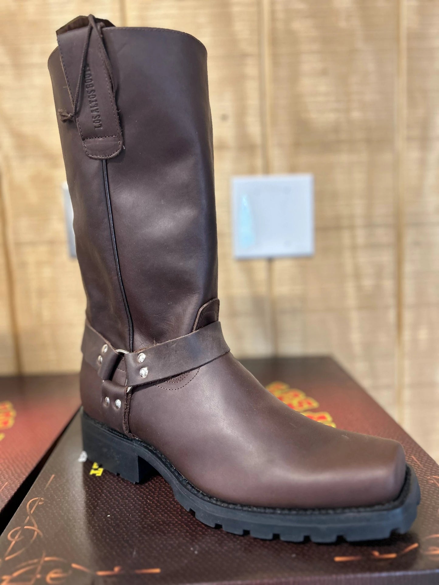 Los Altos Walnut Biker Boot Grasso Brown Leather Motorcycle Inspired Style Rugged Everyday Wear by Los Altos