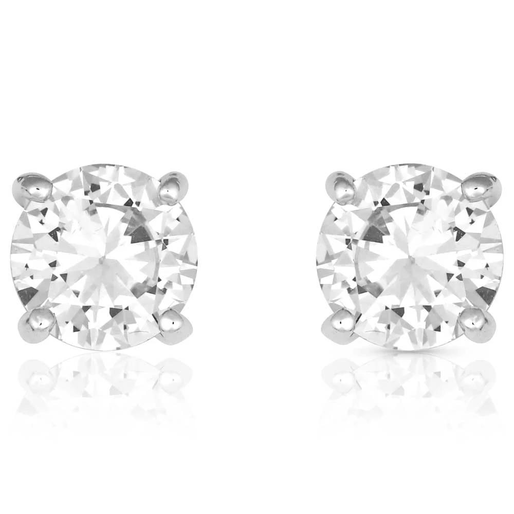 Montana Silversmiths Sterling Silver Solitaire Earring Set With Clear Stone Studs For Everyday Elegance by Wild West Outfitters