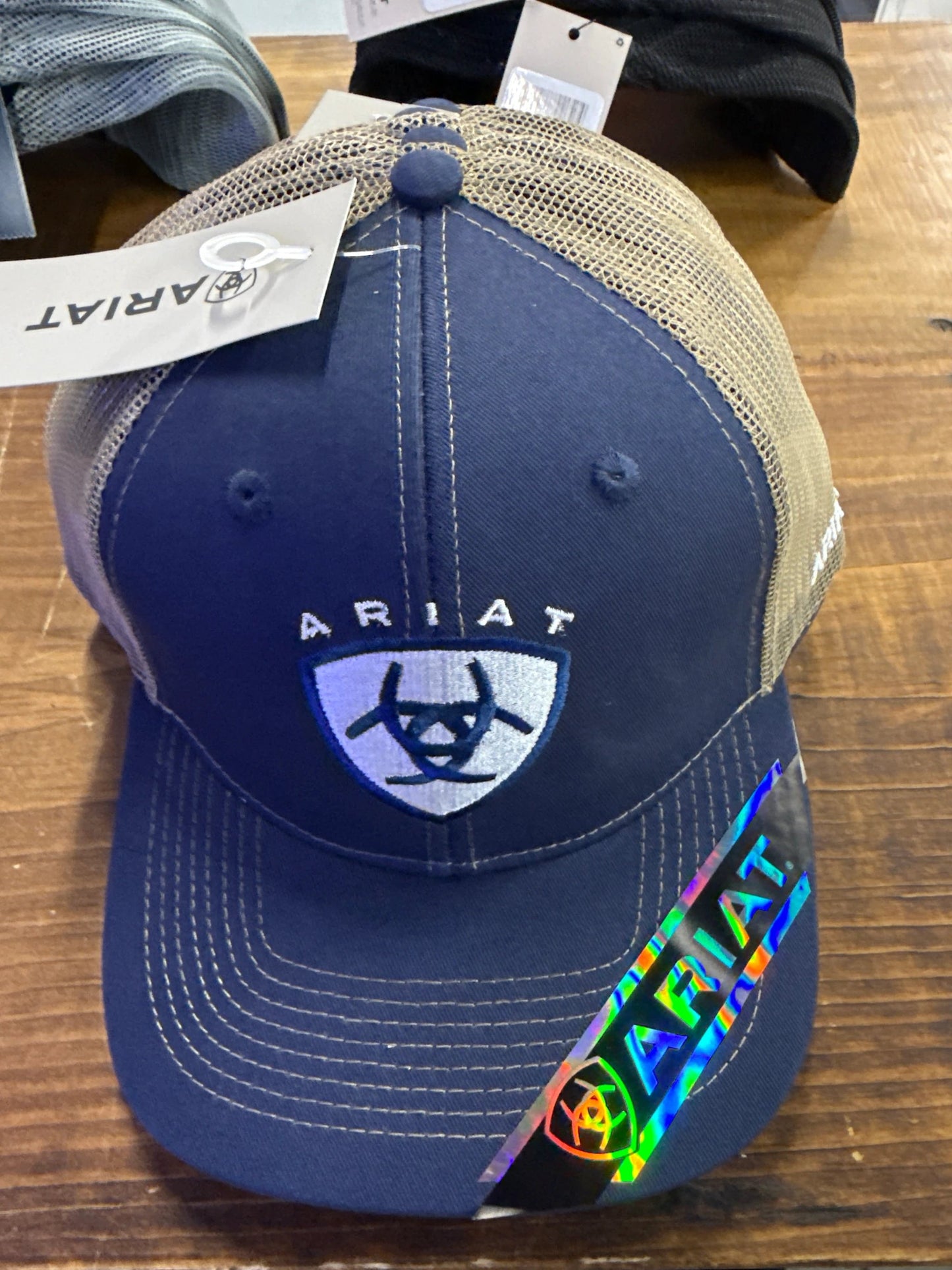 Ariat Blue Tan Color Block Hat For Outdoor Casual Wear And Everyday Adventures All Day Comfort by Ariat