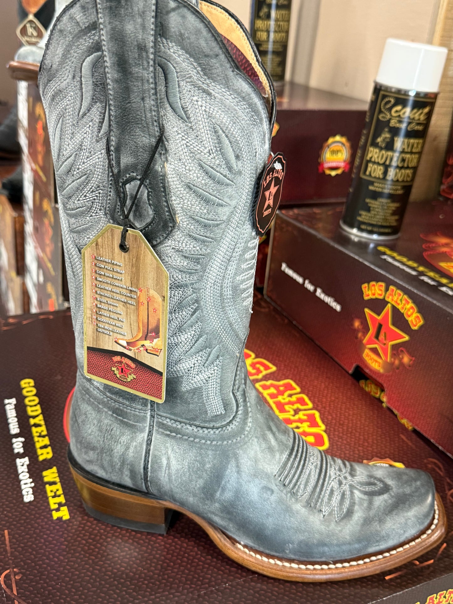 Los Altos Woman NEW Rustic Black Dubai Cowgirl Boots