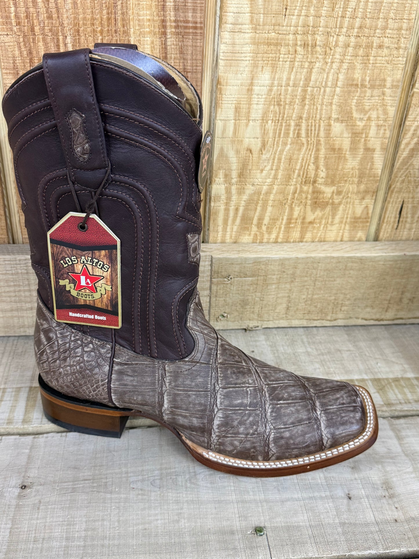 Exotic Los Altos Sanded Brown Alligator Belly Men’s Cowboy Boots