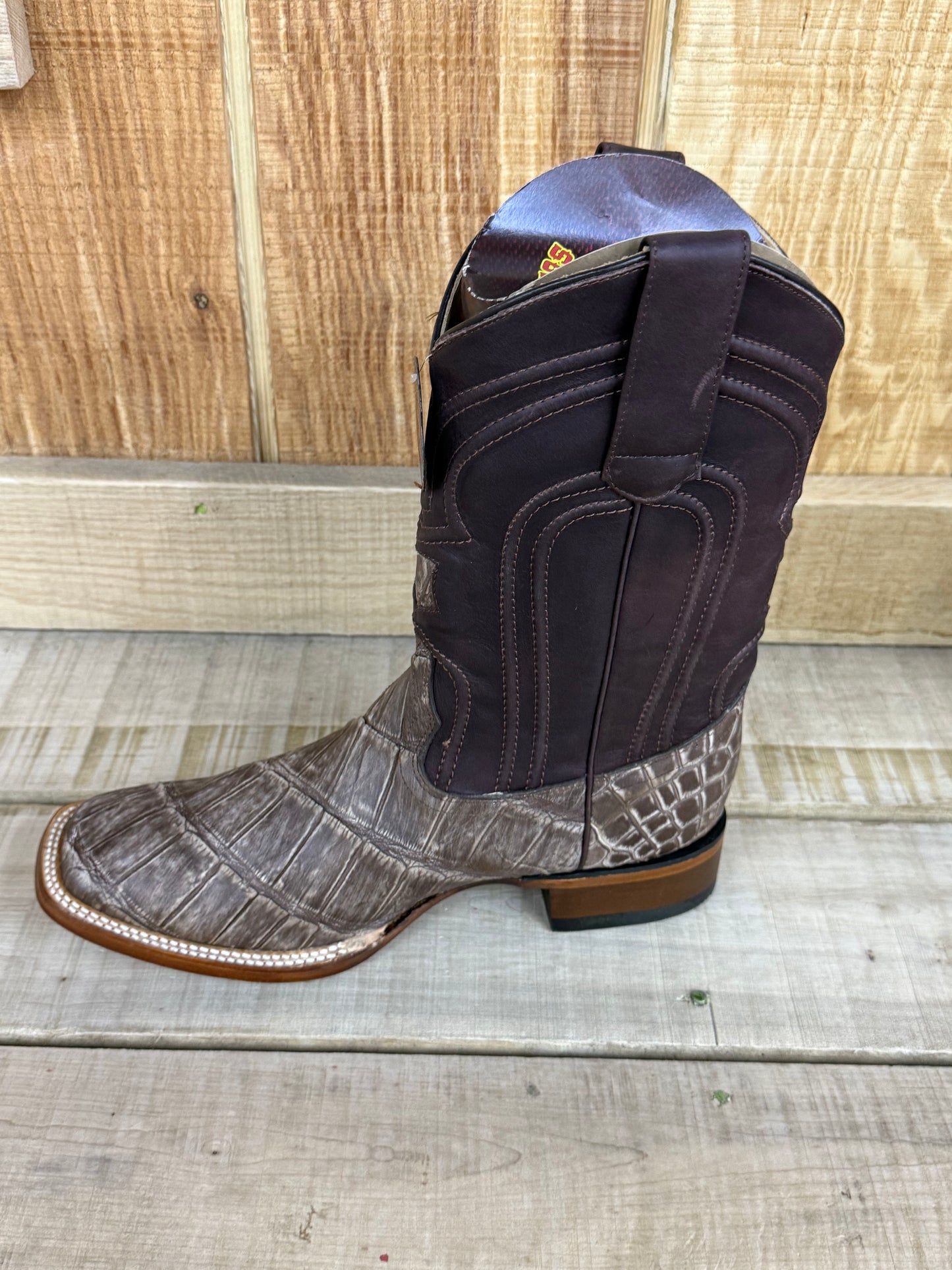 Exotic Los Altos Sanded Brown Alligator Belly Men’s Cowboy Boots