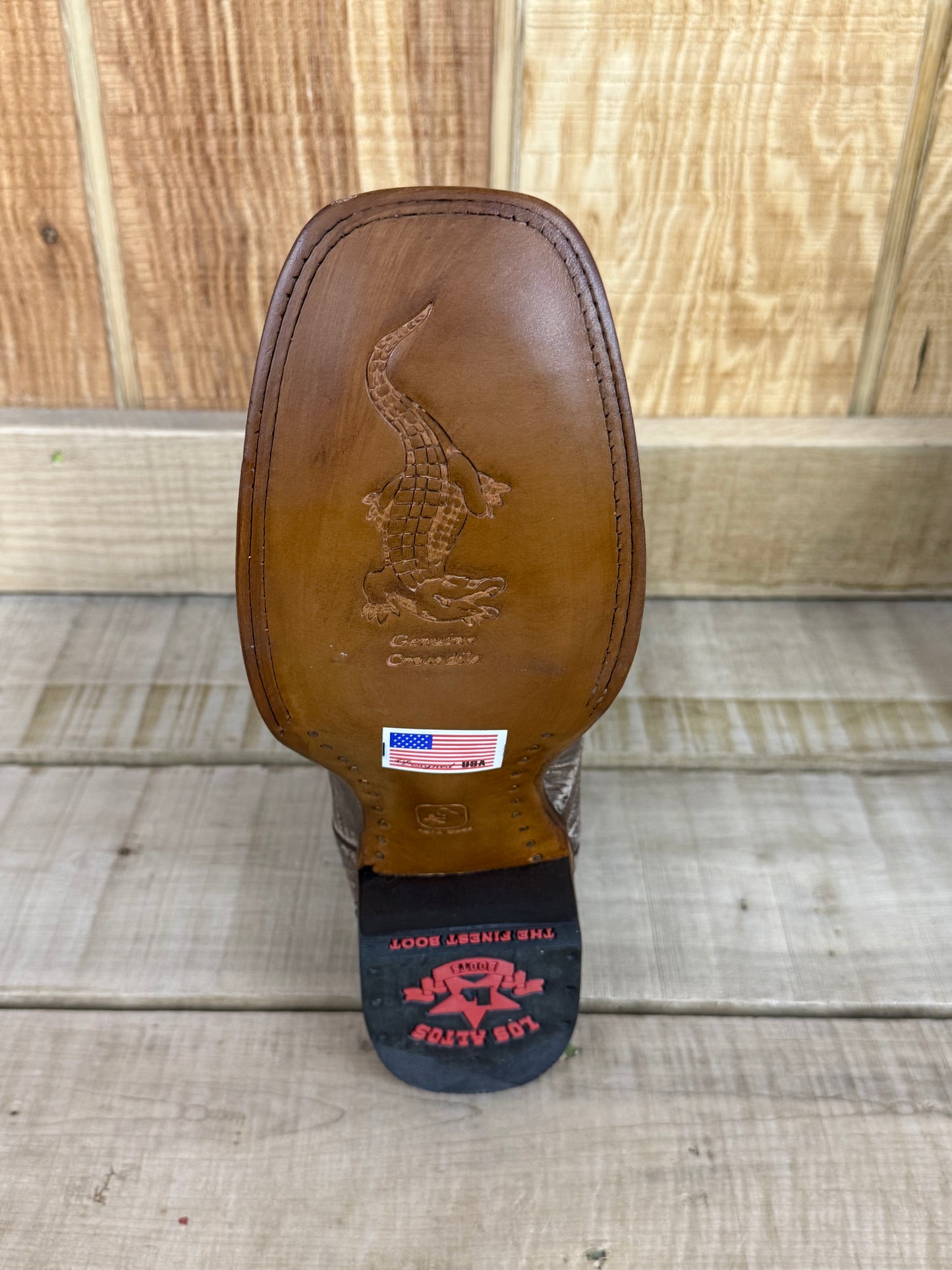 Exotic Los Altos Sanded Brown Alligator Belly Men’s Cowboy Boots