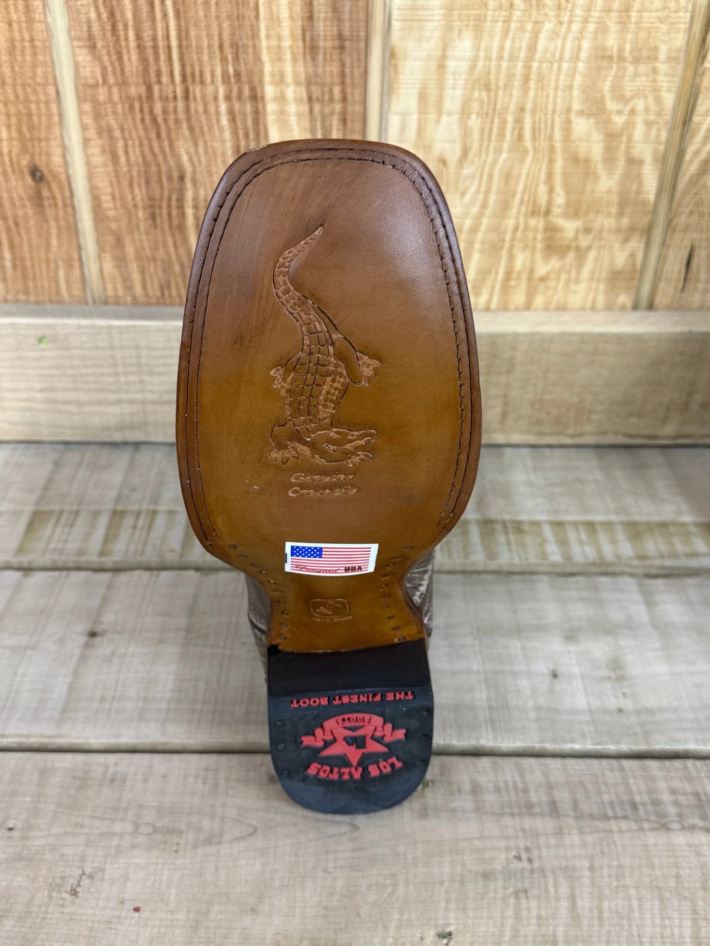 Exotic Los Altos Sanded Brown Alligator Belly Mens Cowboy Boots Premium Western Leather Comfort Fit by Los Altos