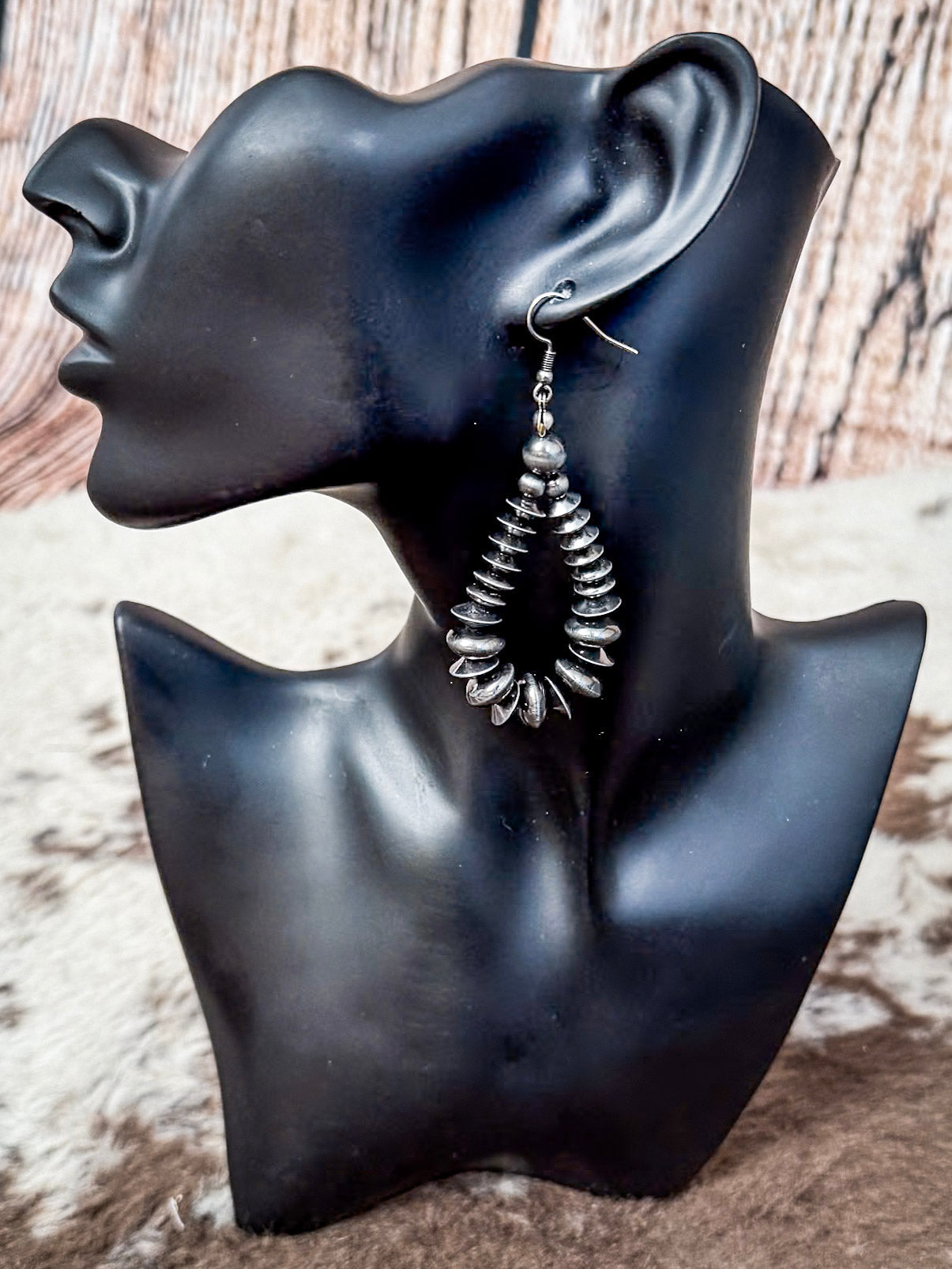 Opal Teardrop Dangle Fashion Earrings - Silver
