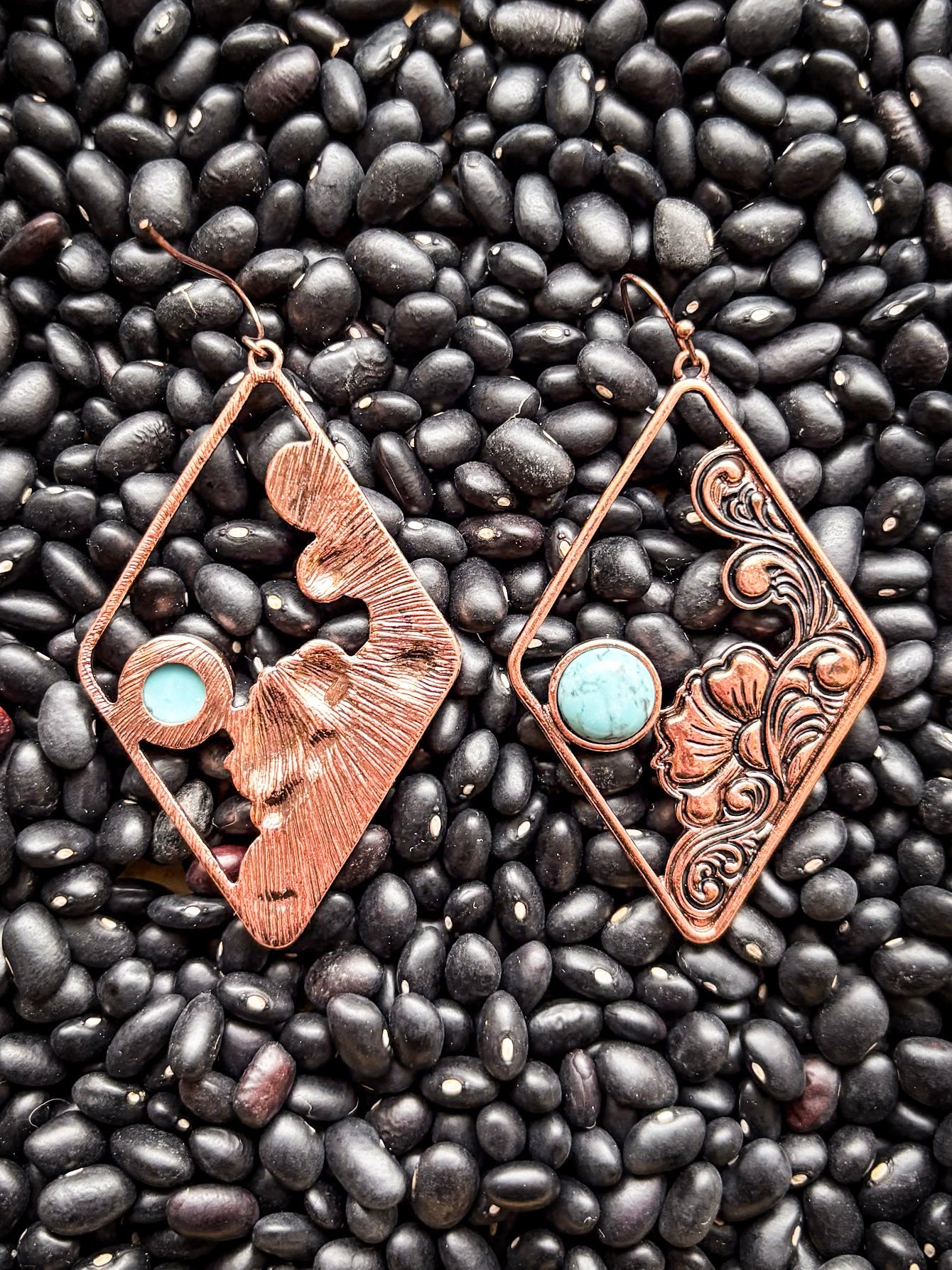 Magnolia Dangle Fashion Earrings - Copper