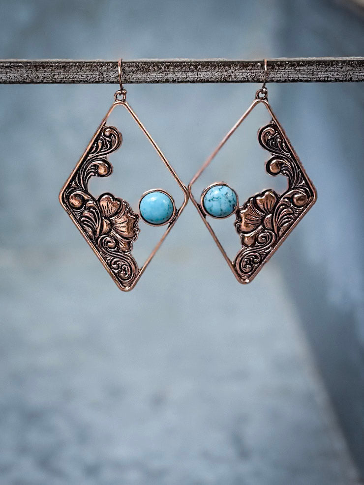 Magnolia Dangle Fashion Earrings - Copper