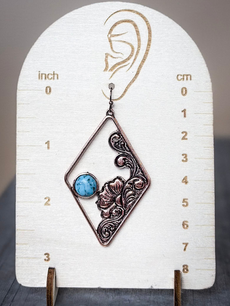Magnolia Dangle Fashion Earrings - Copper