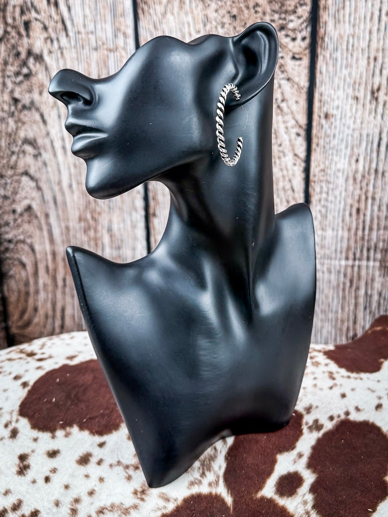 Silver Spin Fashion Hoop Earrings