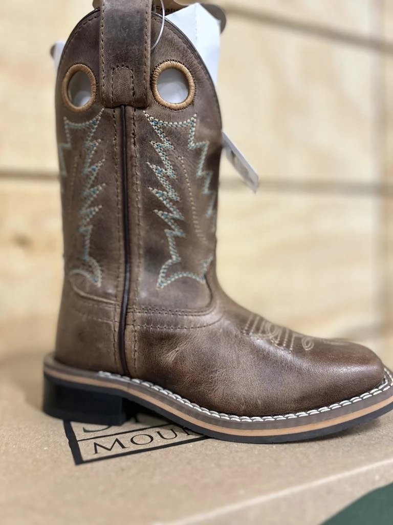 Smoky Mountain Jesse Pattern Youth Cowboy Boots For Kids Durable Leather Western Boots With Classic Stitching by Smoky Mountain Boots