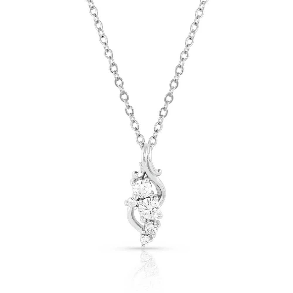 Montana Silversmiths Ice Flower Necklace Nature Inspired Floral Pendant With Silver Tone Finish And Winter Sparkle by Wild West Outfitters