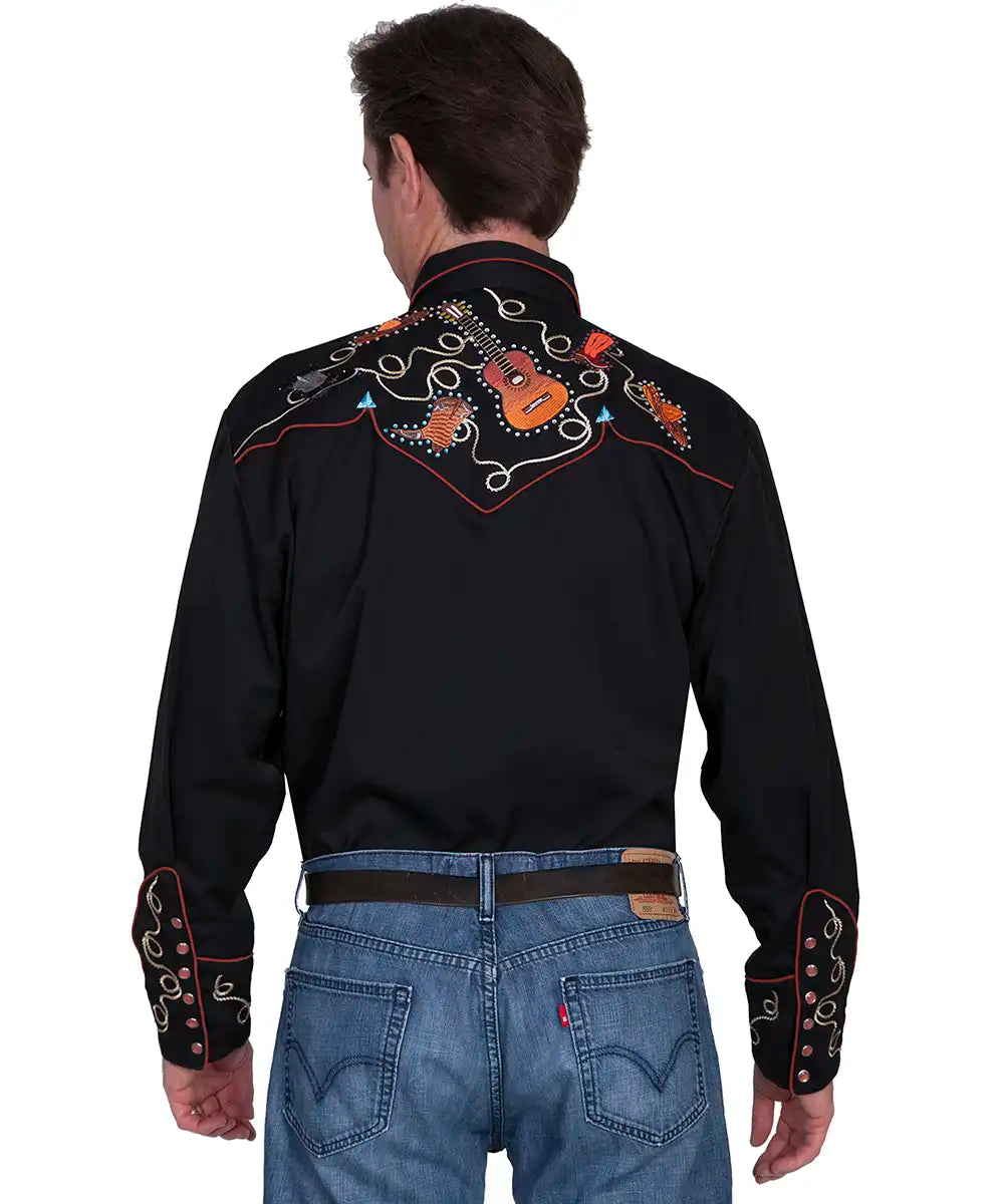 Scully Acoustic Outlaw (Black) - Men's Western Shirt
