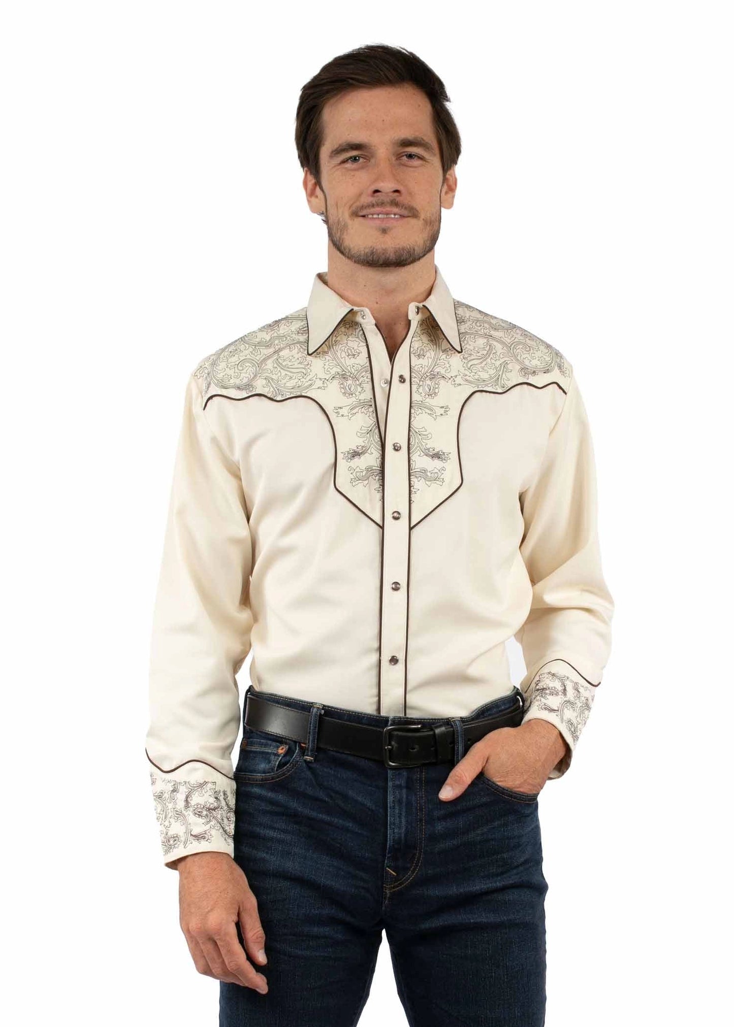 Scully Silver Scroll - Embroidered Men's Western Shirt