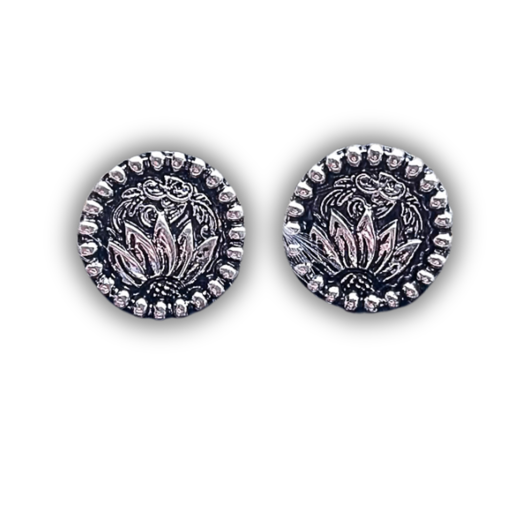 Eliza Flower Stud Fashion Earrings - Silver