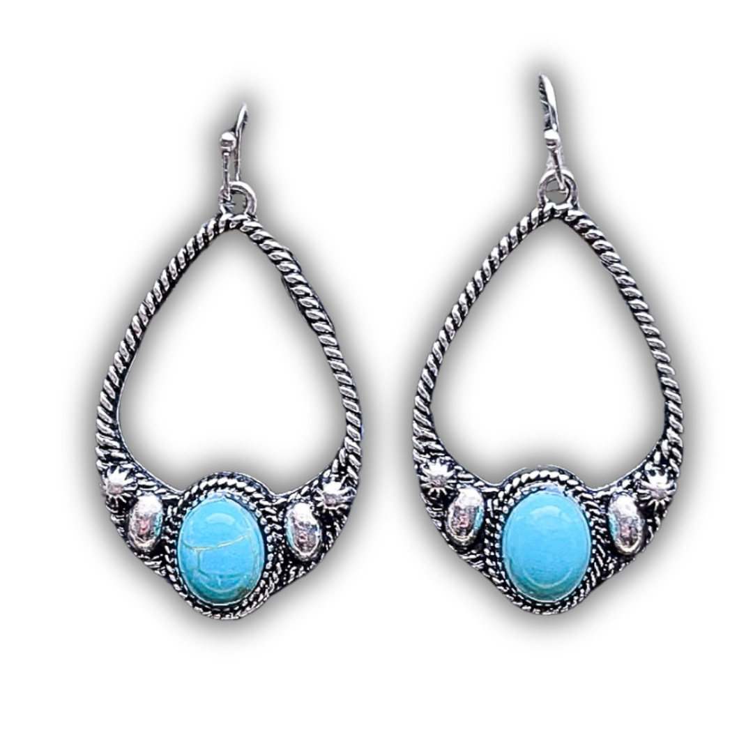 Lasso Teardrop Fashion Earring - Silver