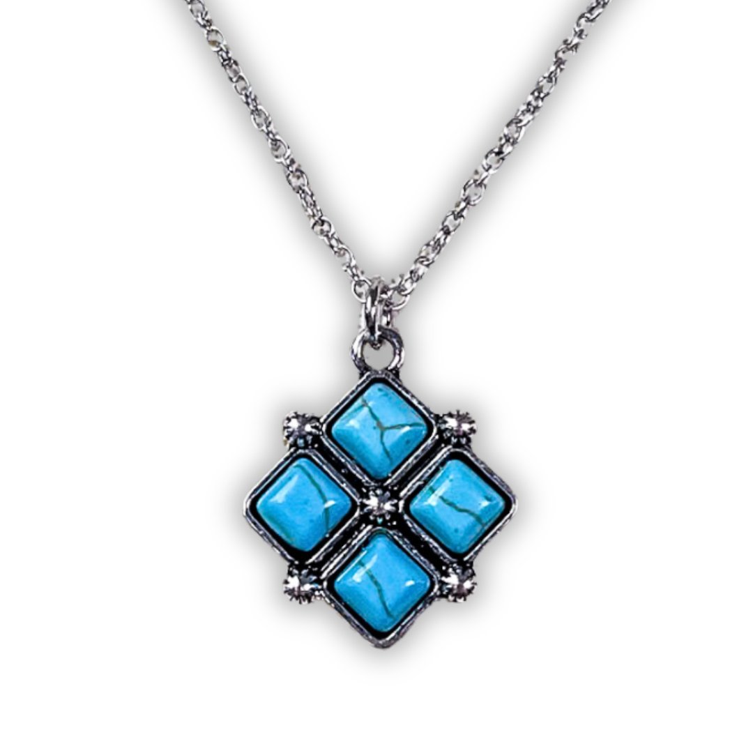 Rio Pendant Fashion Necklace - Aqua