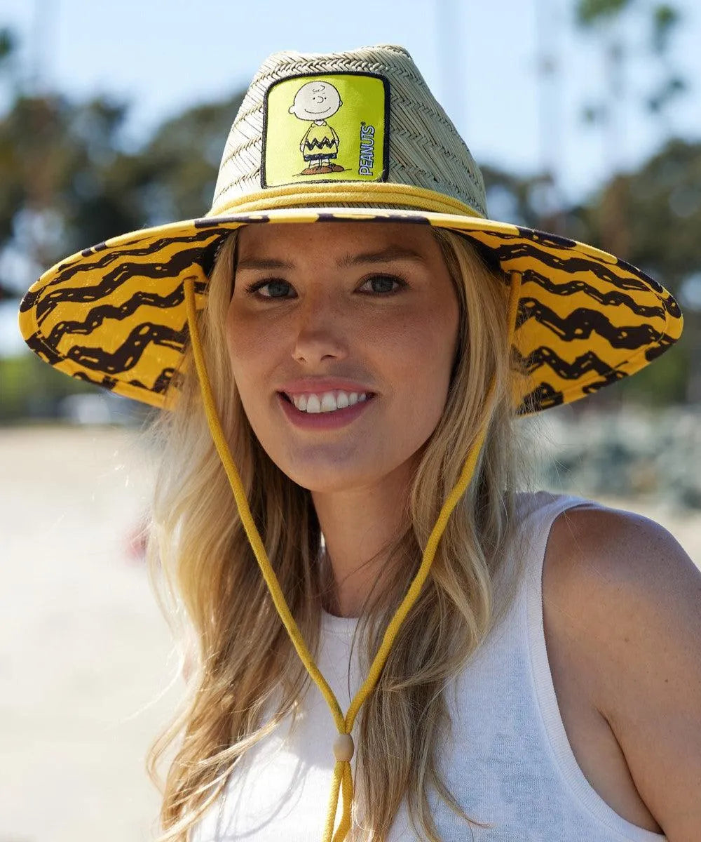 Peter Grimm Peanuts Charlie - Rye Straw Lifeguard Hat