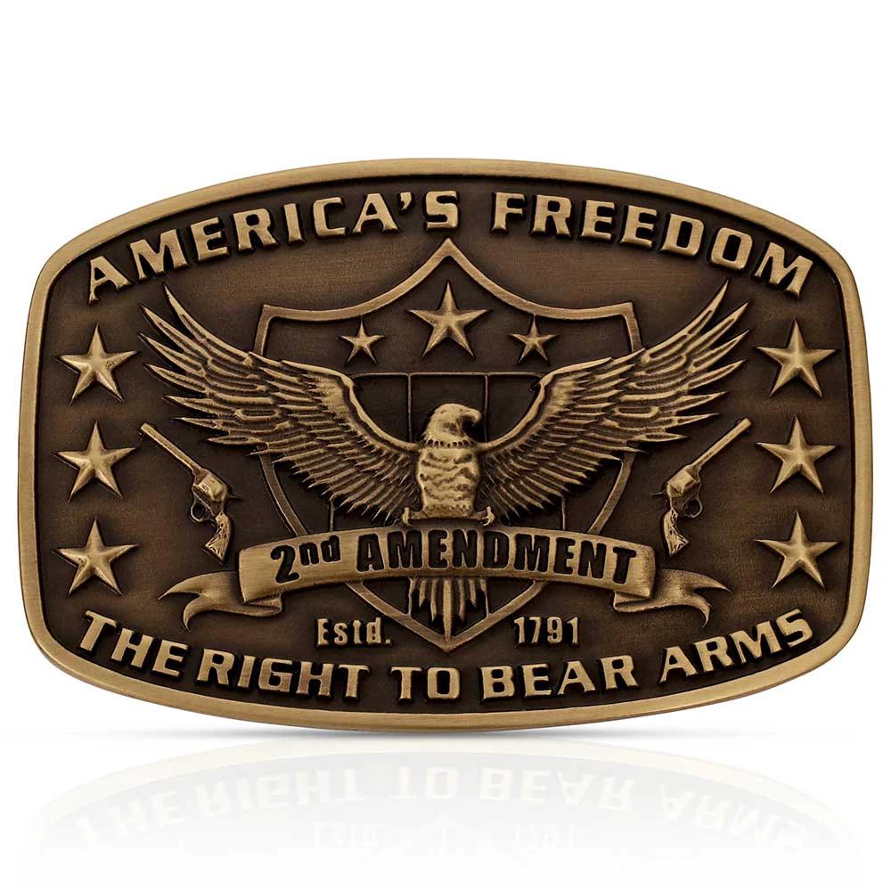 Montana Silver Buckle Western Belt Buckle With Silver Tone Finish Americana Freedom Design by Montana Silversmiths