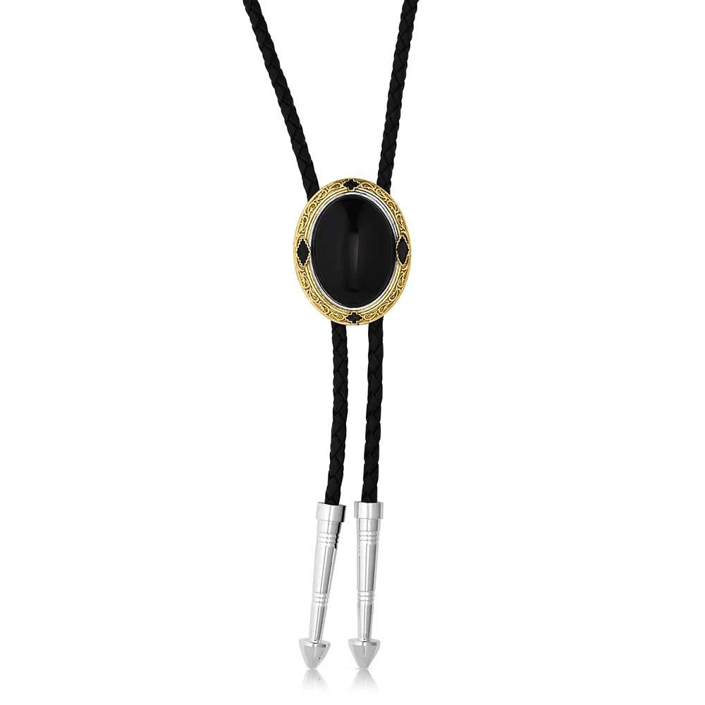 Montana Silversmiths Onyx Sky Bolo Tie With Dramatic Onyx Centerpiece And Sky Backdrop by Wild West Outfitters