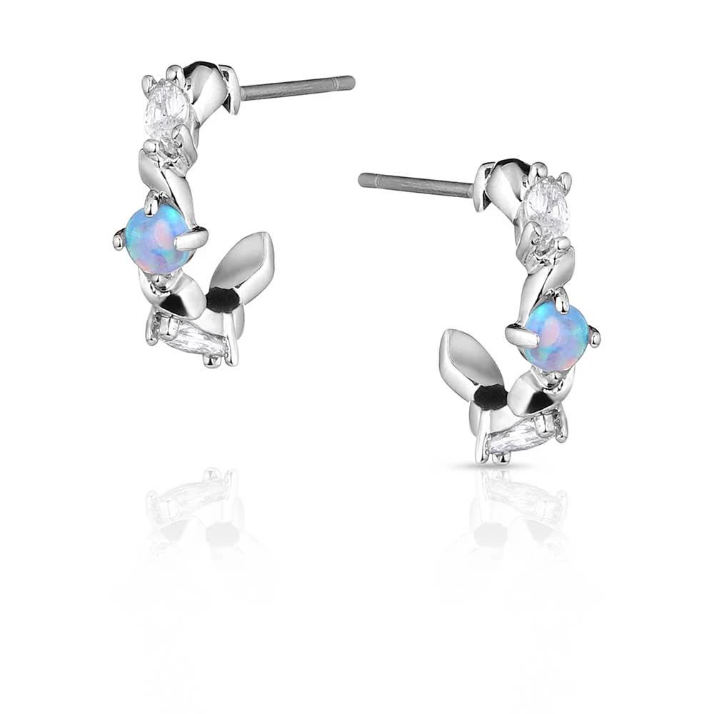 Montana Silversmiths River Bend Opal CZ Earrings Silver Tone Western Style Jewelry by Wild West Outfitters