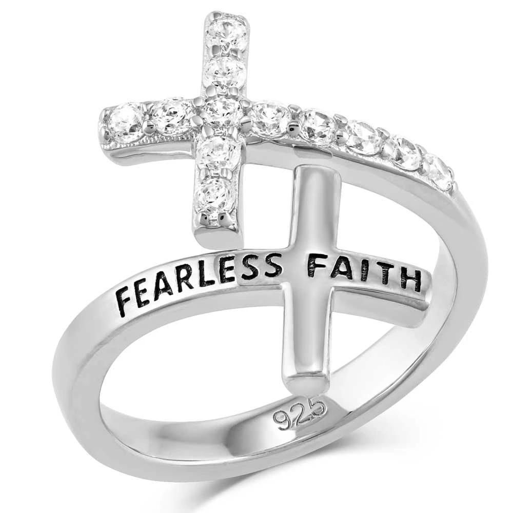 Montana Silversmiths Fearless Faith Cross Ring One Size Fits All Jewelry For Everyday Wear Modern Silhouette by Wild West Outfitters