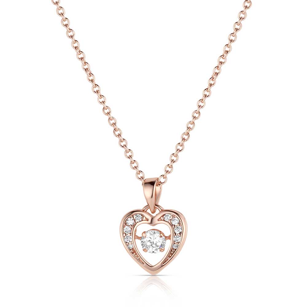 Montana Silversmiths Dancing CZ Heart Rose Necklace
