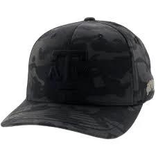 Hooey Hats A And M Camo Six Panel Flexfit Baseball Cap With Black A And M Logo Embroidered by Hooey