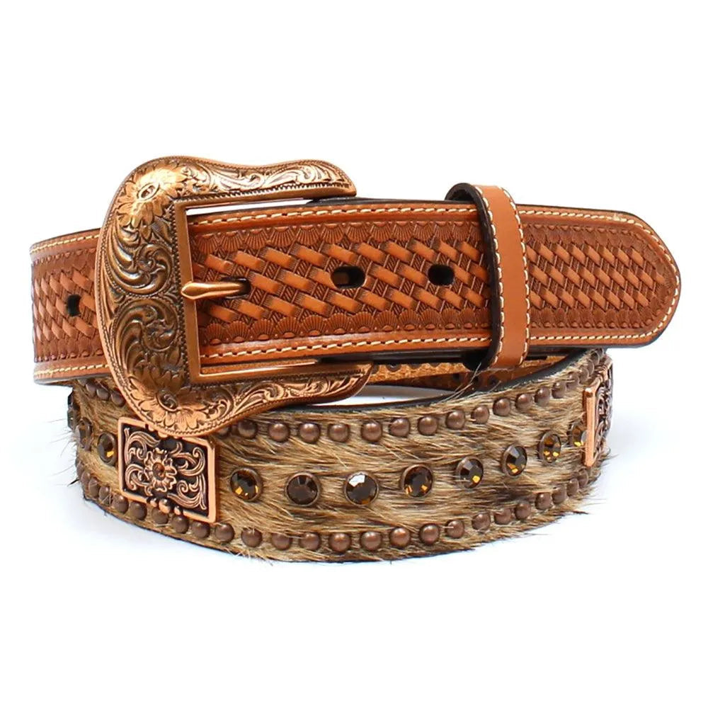 Nocona Copperhead – Mens Hair-On Cowhide Leather Belt (Closeout)