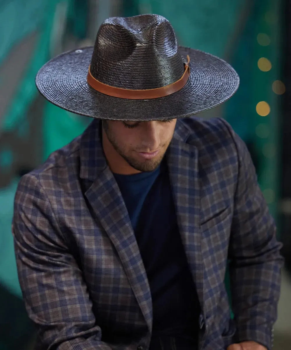 Peter Grimm Phoenix - Wide Brim Mexican Palm Straw Fedora Hat