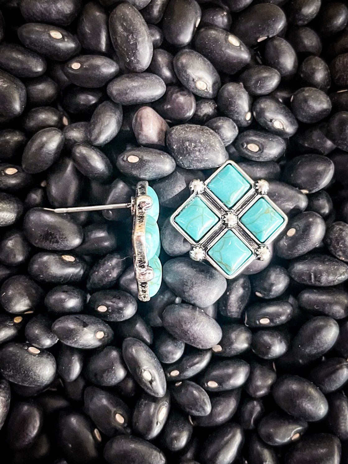 Rio Turquoise Diamonds Stud Fashion Earrings