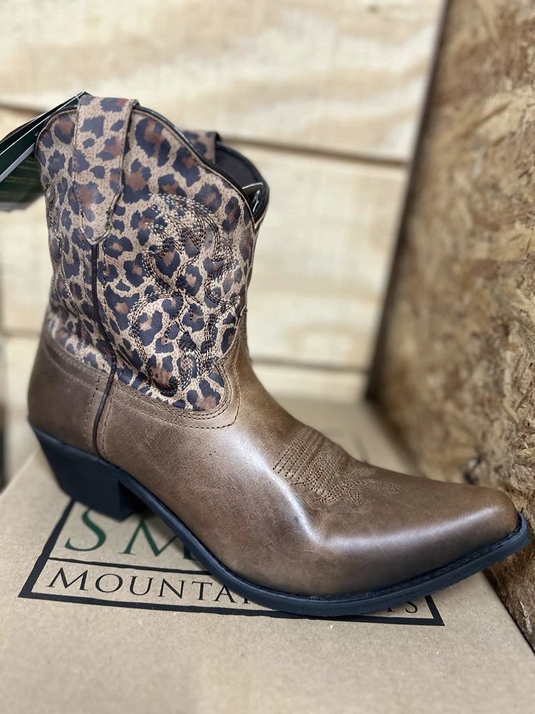 Leopard Print Smoky Mountain Womens Cowgirl Boots Brown Oil Distressed Leather Western Boots by Smoky Mountain Boots