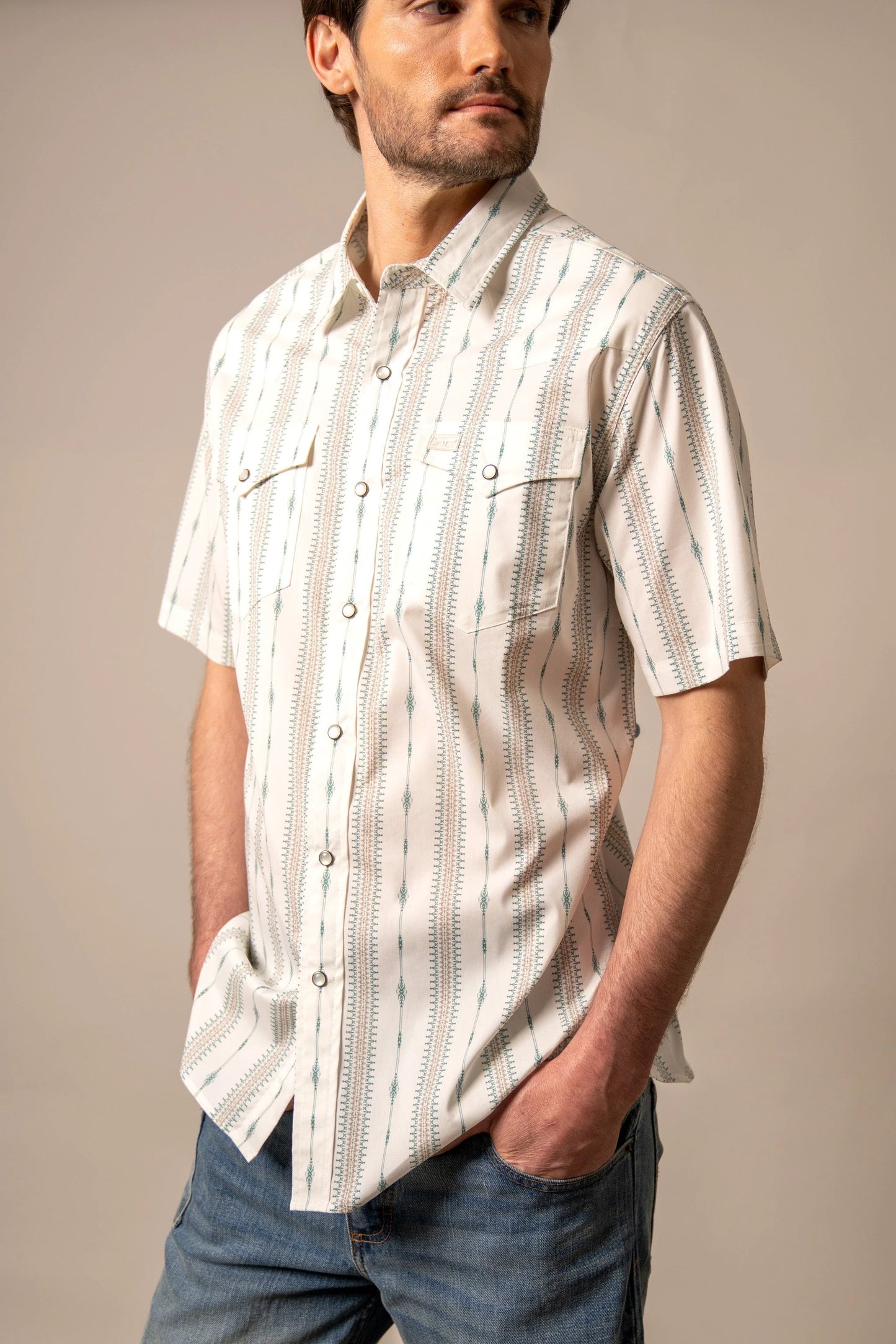 Kimes Ranch Sonny Cream Button Up Shirt by Wild West Outfitters