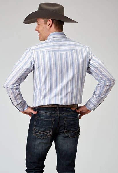 Roper 1966 Stripe (White) - Men's Western Shirt