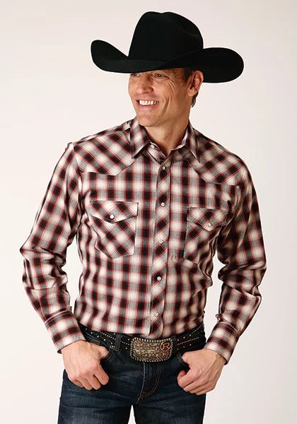 Roper 1708 Plaid (Wine) - Men's Western Shirt