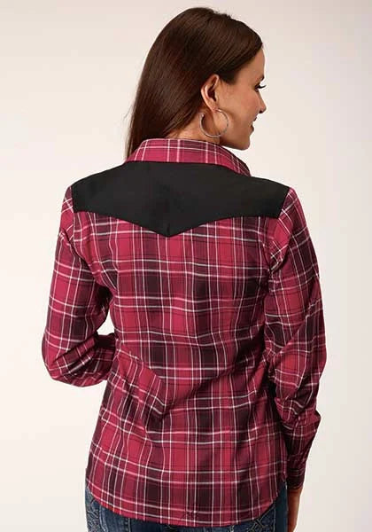 Roper 820 Fancy Yoke Plaid (Red) - Women's Western Shirt