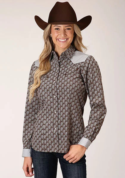 Roper 1199 Teardrop Print (Grey) - Women's Western Shirt