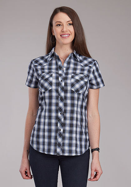 Roper Woman’s Black Plaid Snap
