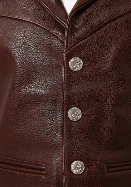 Roper Cow Nappa (Brown) - Men's Leather Vest