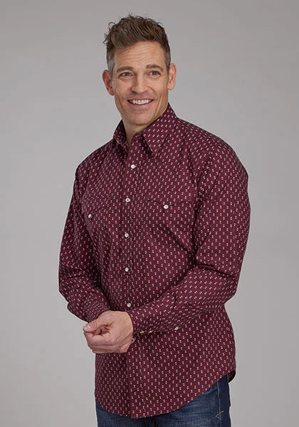 Roper 2174 Arrow Print (Red) - Men's Western Shirt