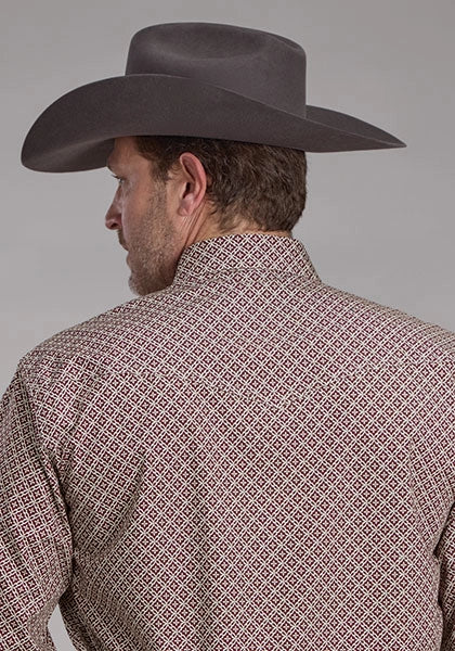Roper 2250 Stretch Foulard (Wine) - Men's Western Shirt