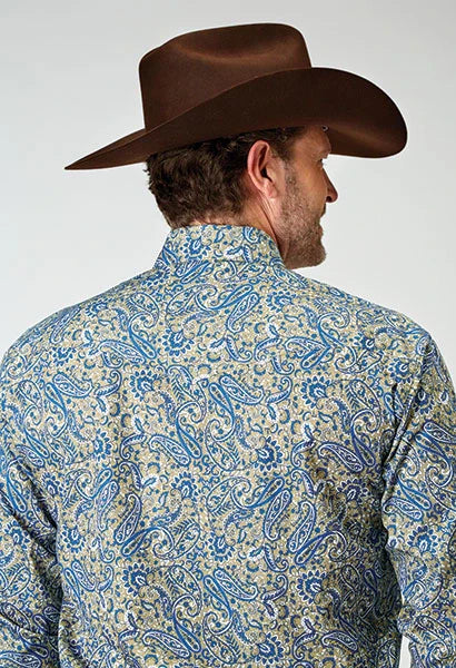 Roper 1933 Delft Paisley (Blue) - Men's Western Shirt