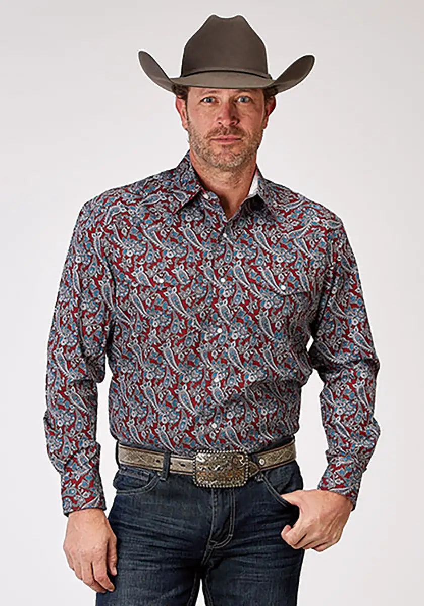 Roper Red River Paisley (Red) - Men's Western Shirt