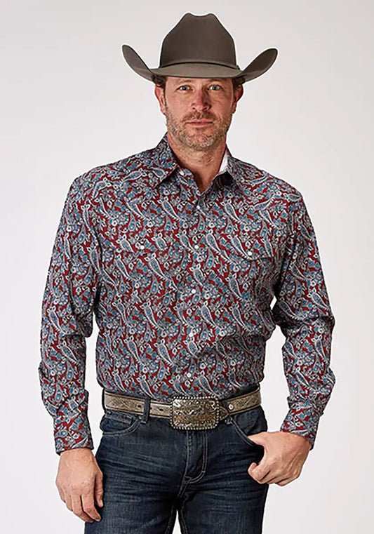 Roper Red River Paisley (Red) - Men's Western Shirt