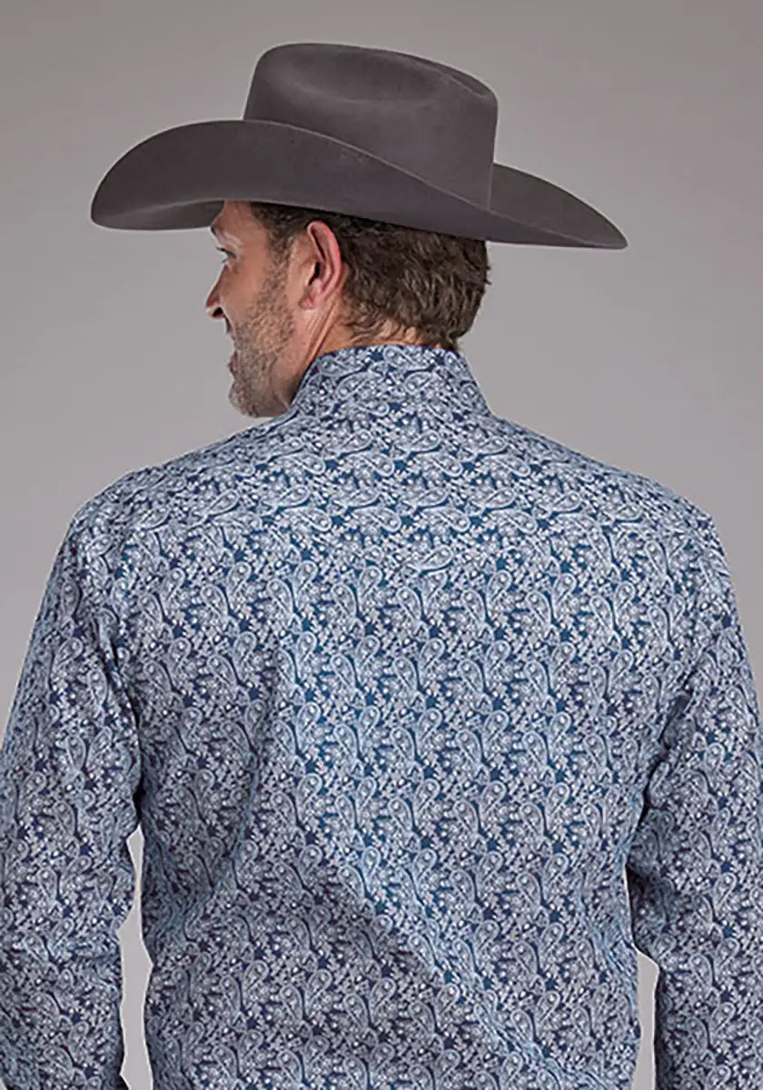 Roper Grasslands Prairie Paisley (Blue) - Men's Western Shirt