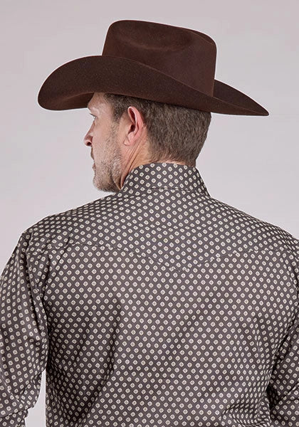 Roper 2594 Stretch Foulard (Grey) - Men's Western Shirt