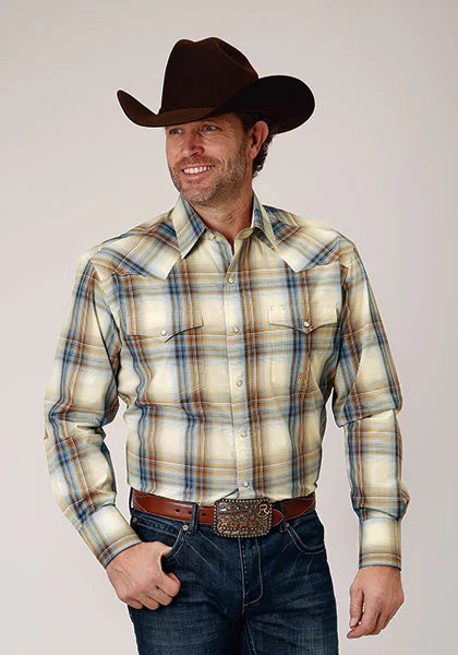Roper 1840 Desert Plaid (Tan) - Men's Western Shirt