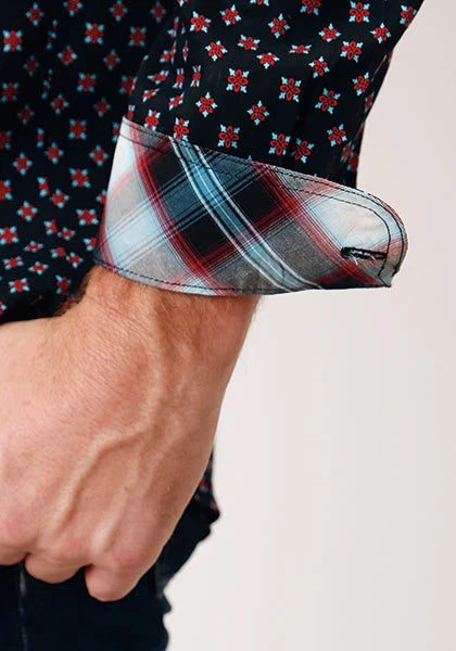 Roper 1846 Cottage Foulard (Black) - Men's Western Shirt