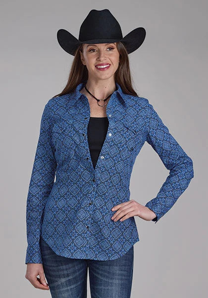 Roper 2251 Sapphire Ornamental (Blue) - Women's Western Shirt